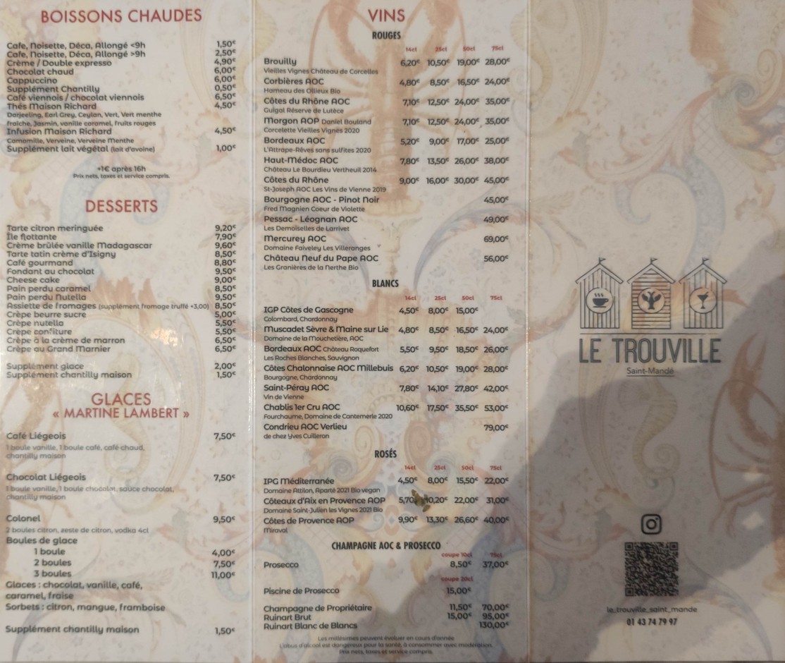 Restaurant Le Trouville menu 2