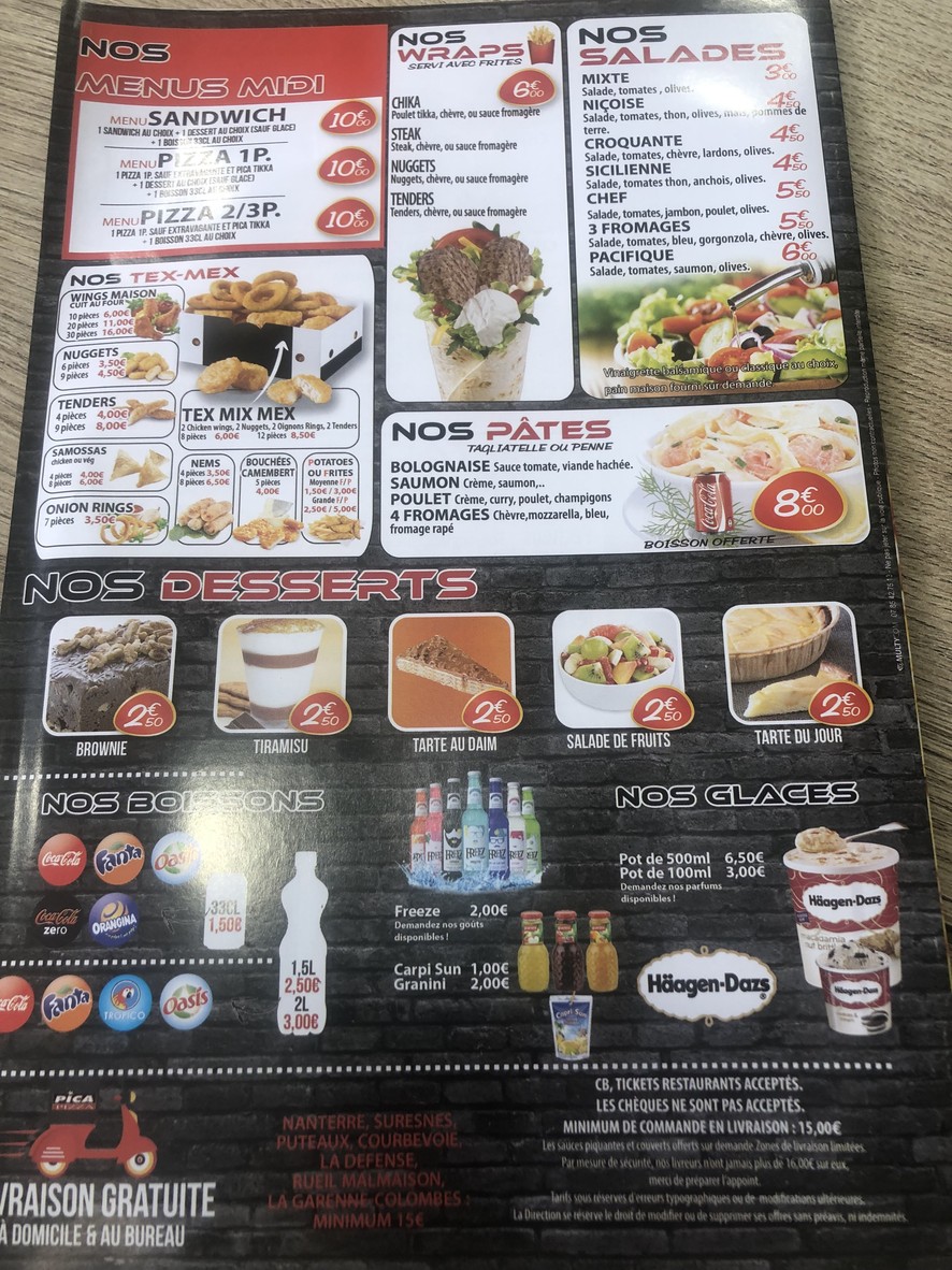Pizza Pica menu 3