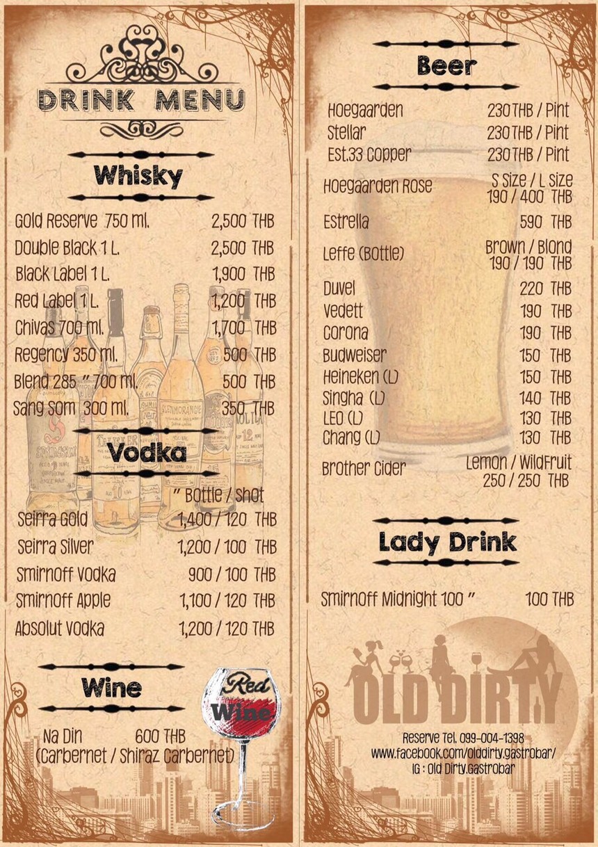 Old Dirty menu 3