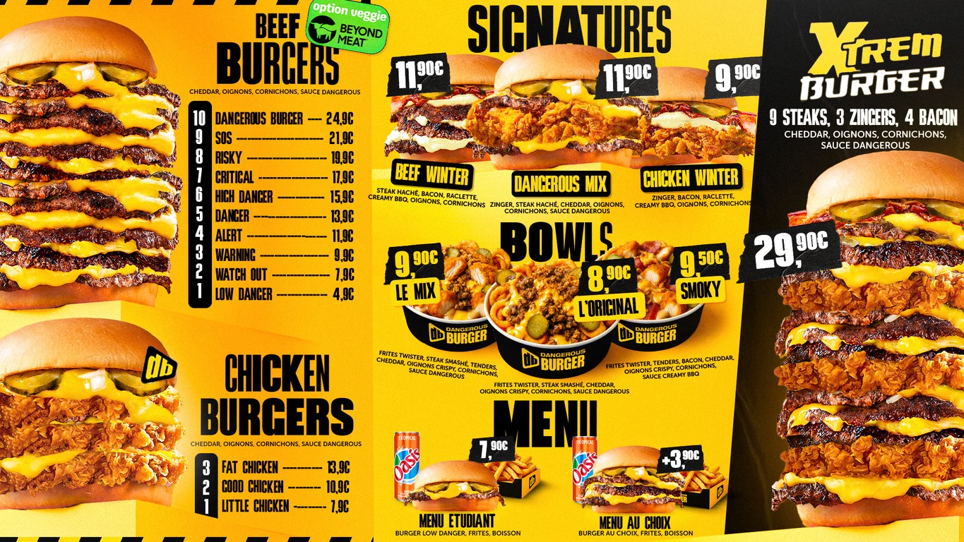 Dangerous Burger Montreuil menu 2