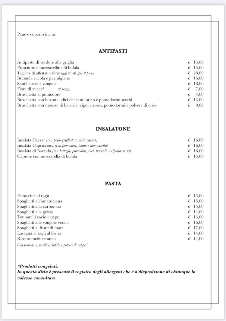 Tre Pupazzi Restaurant menu 1