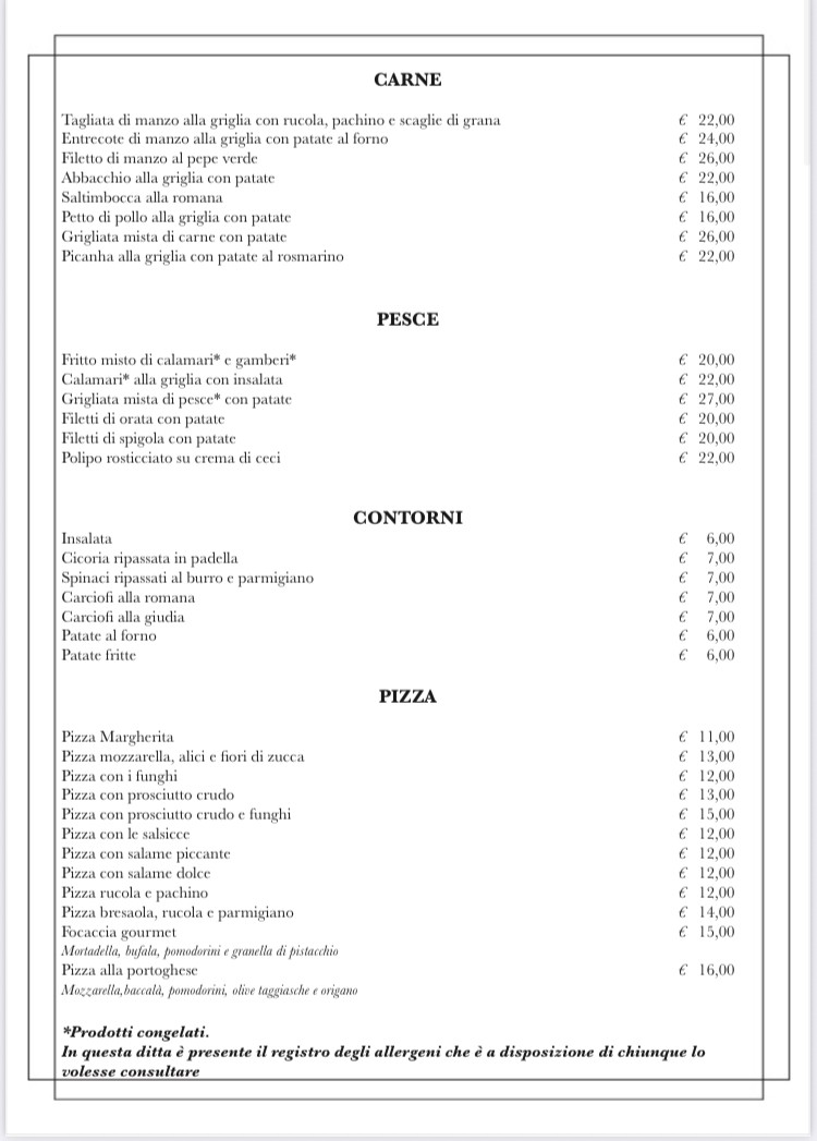 Tre Pupazzi Restaurant menu 2