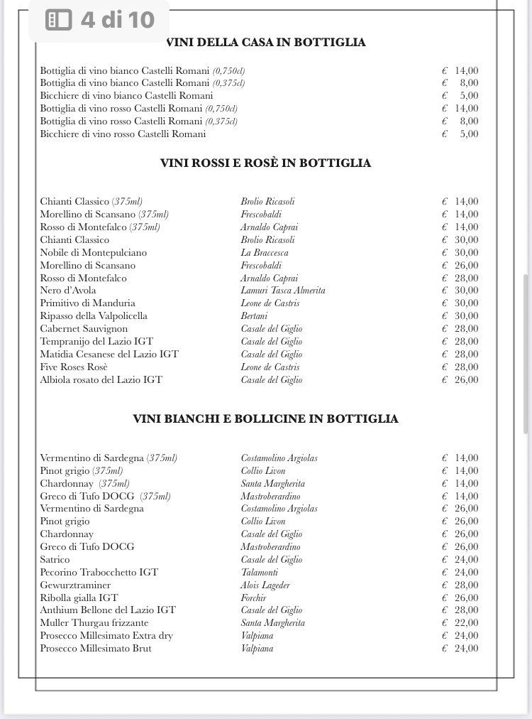 Tre Pupazzi Restaurant menu 4