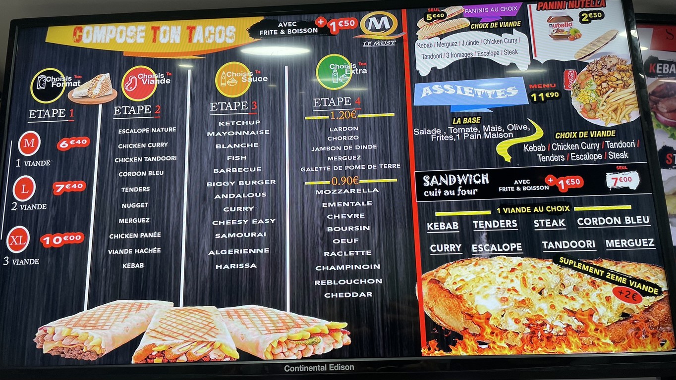 Le Must menu 5