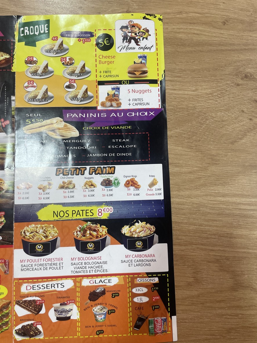 Le Must menu 6