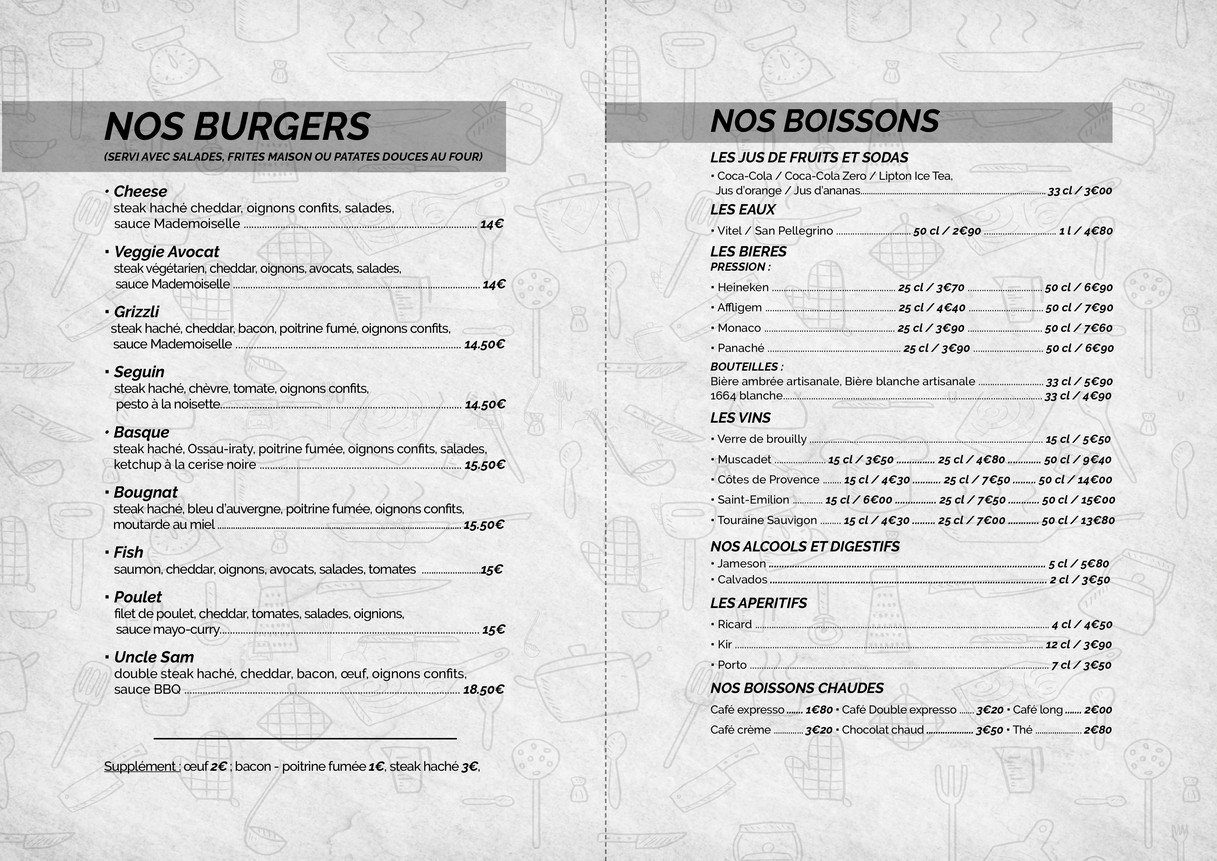 Bistrot Mademoiselle menu 2
