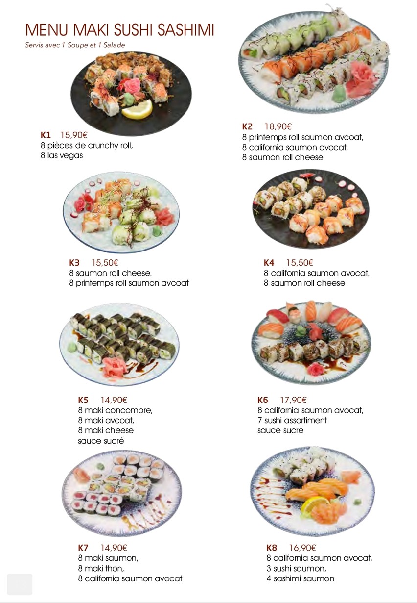 Fusion Sushi menu 2