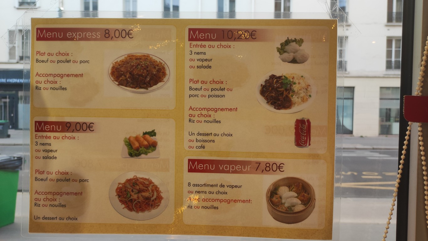 Traiteur Lecourbe menu 1