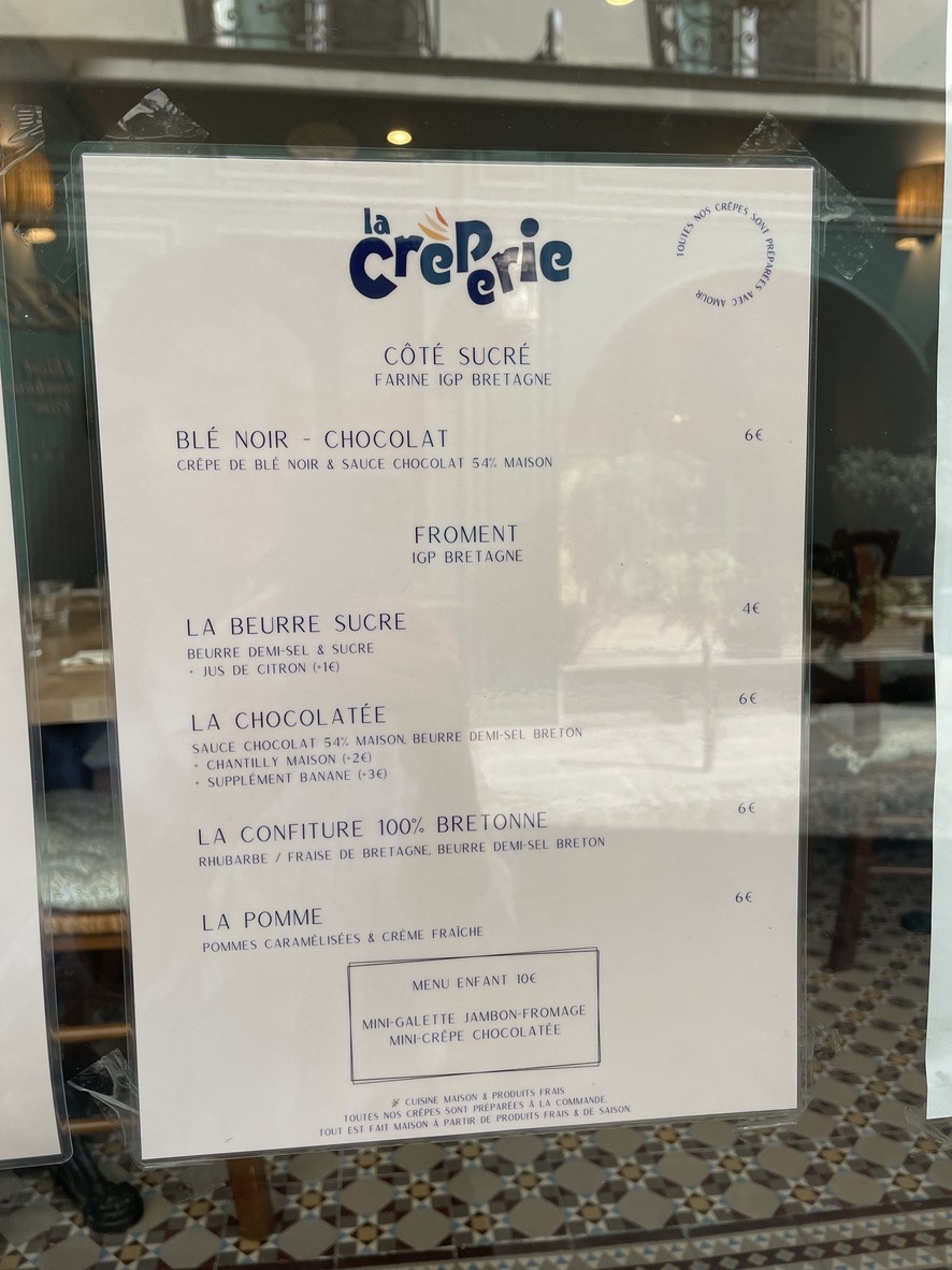 Creperie La Bolee menu 2