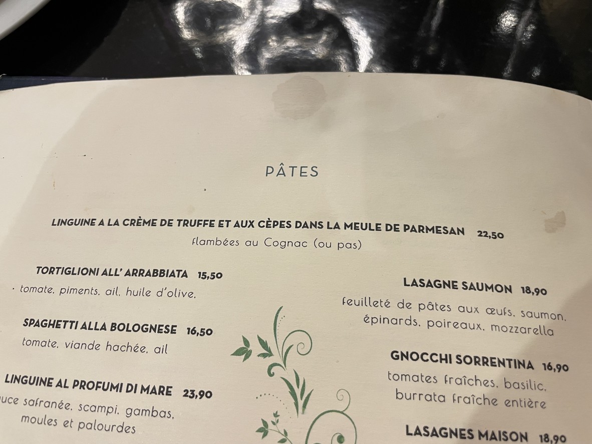 Les Jardins Contini menu 2