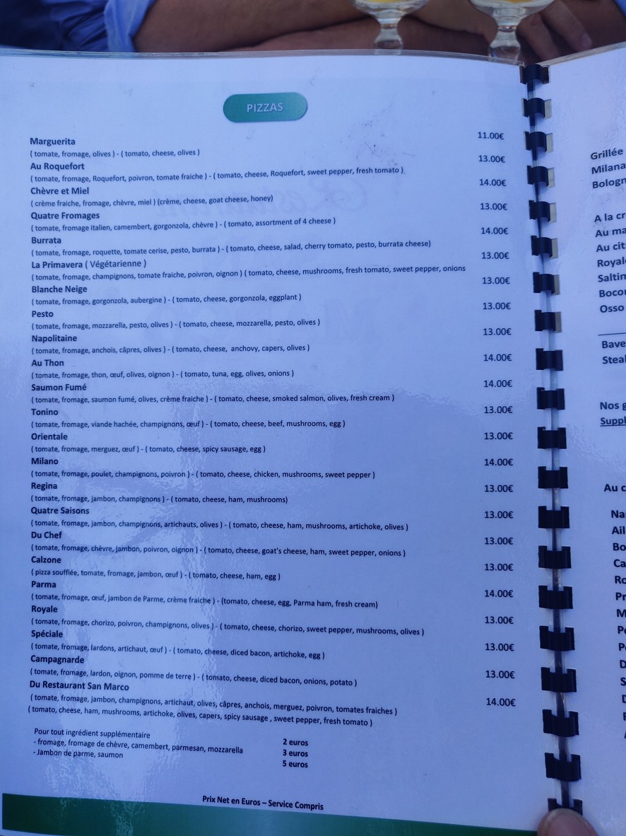 San Marco menu 1