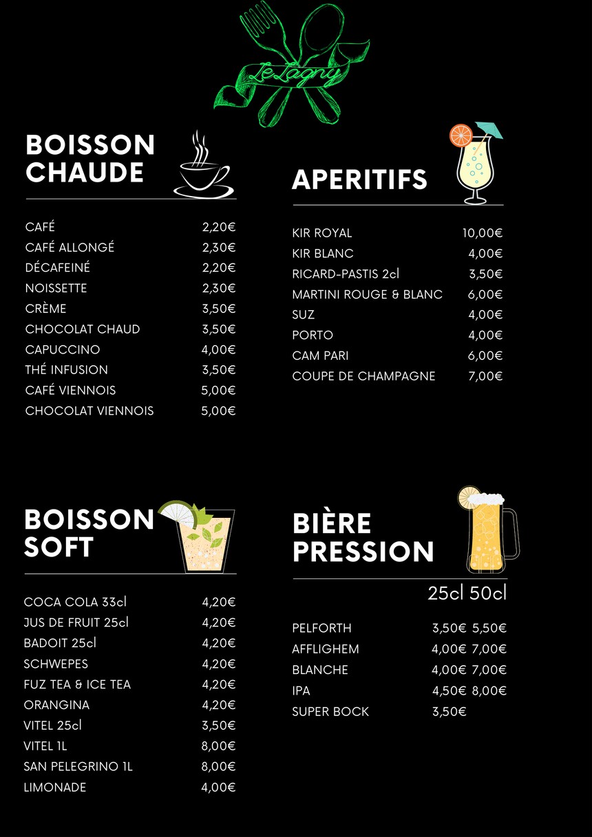 Le Lagny menu 2