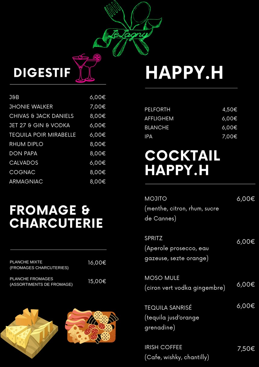 Le Lagny menu 4