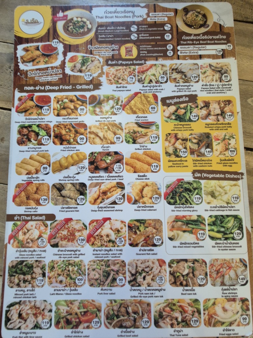 R. Ruea Thonglor menu 1