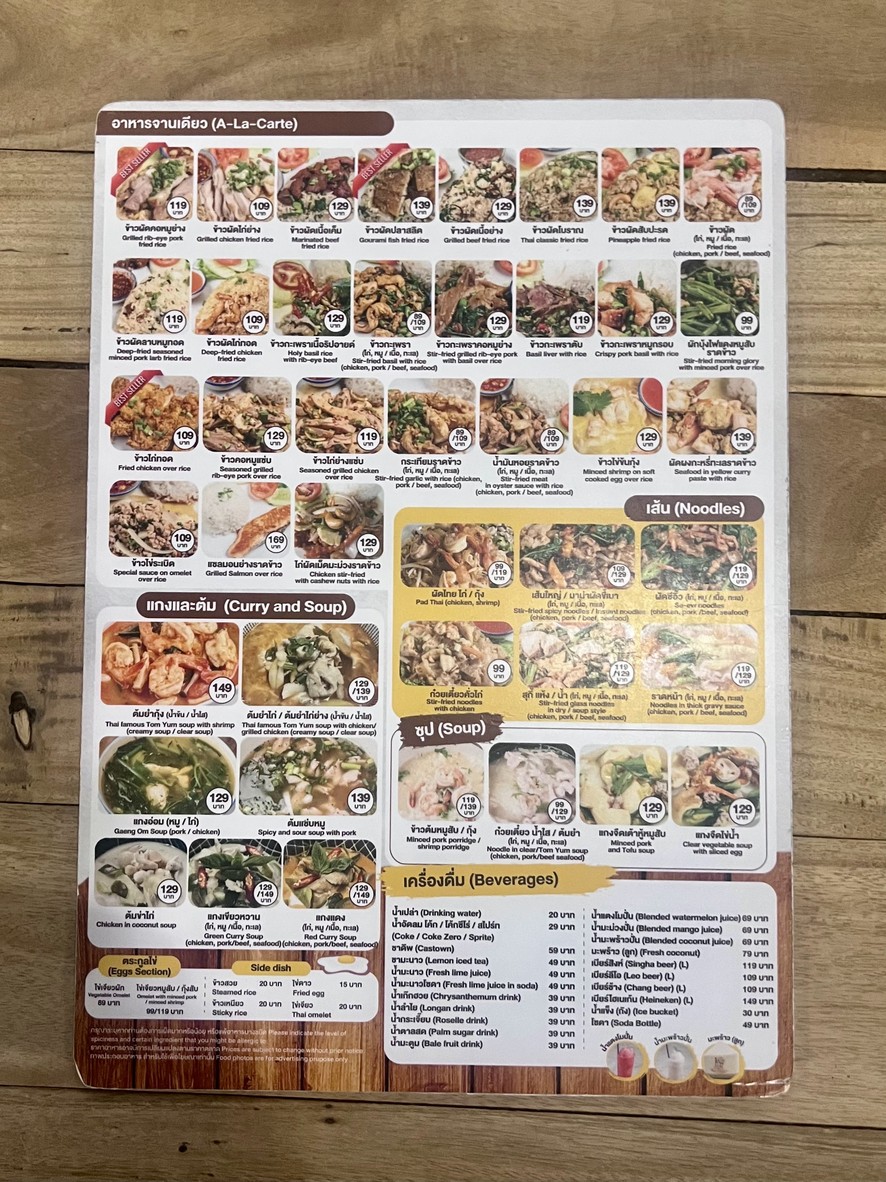 R. Ruea Thonglor menu 2