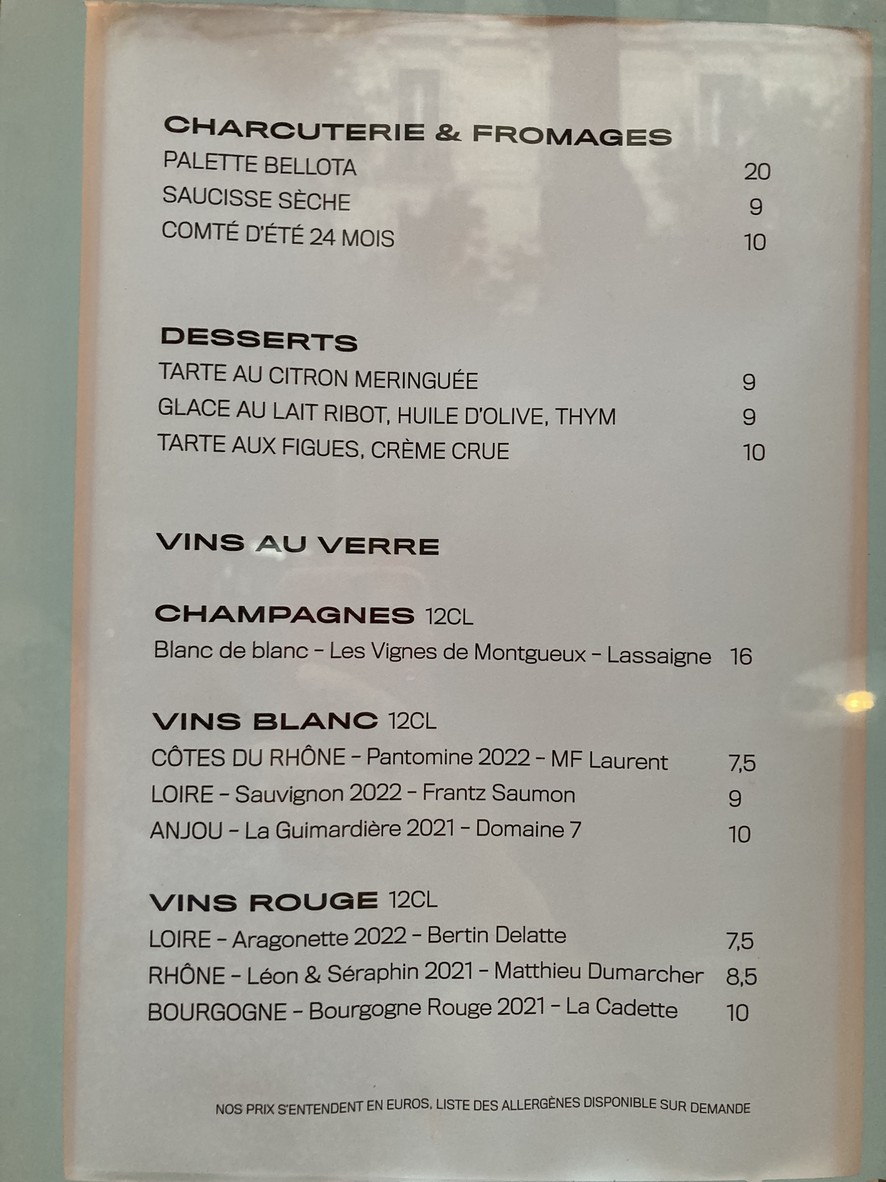 Le Dauphin menu 2