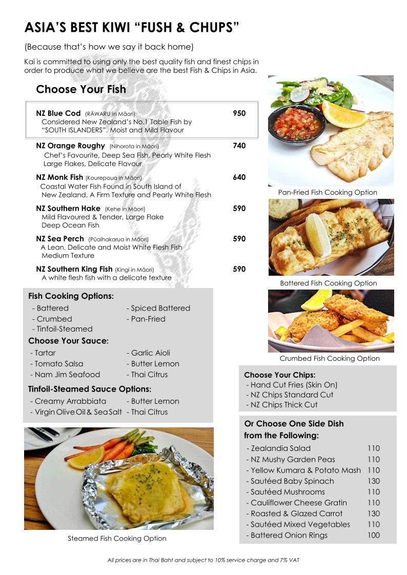 Kai New Zealand menu 3