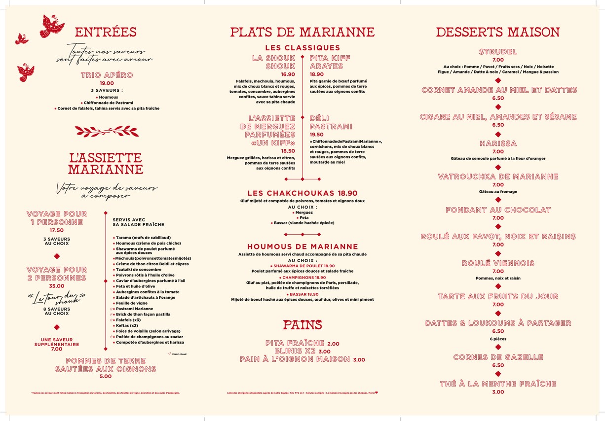 Chez Marianne menu 2