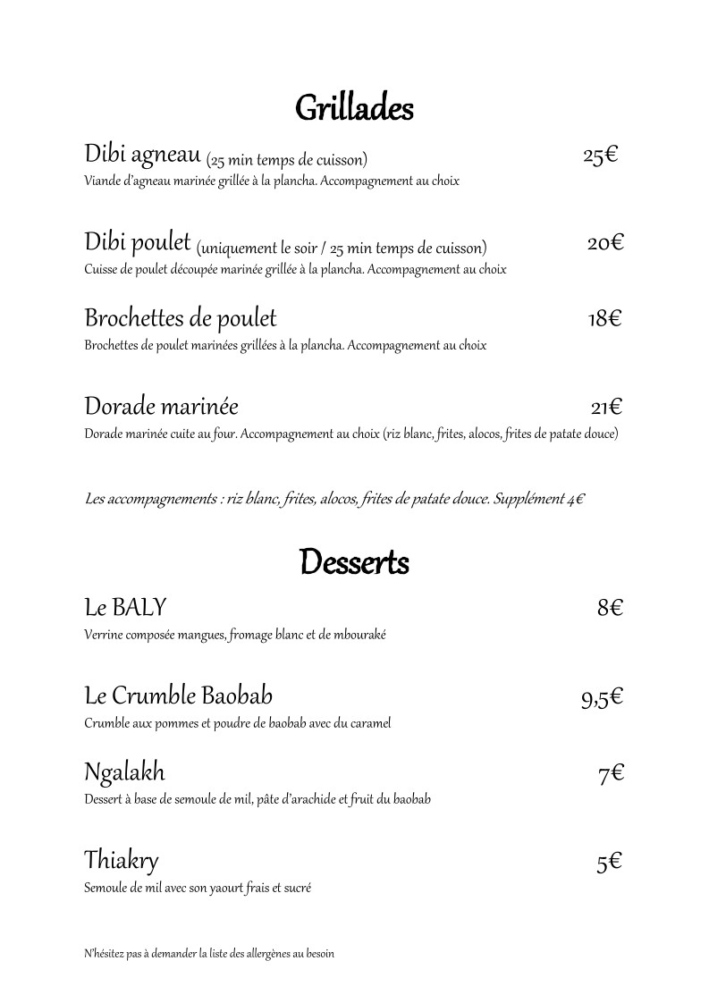 BALY Restaurant menu 2