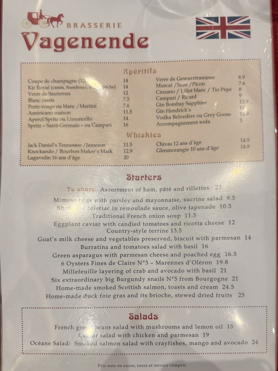 Vagenende menu 1