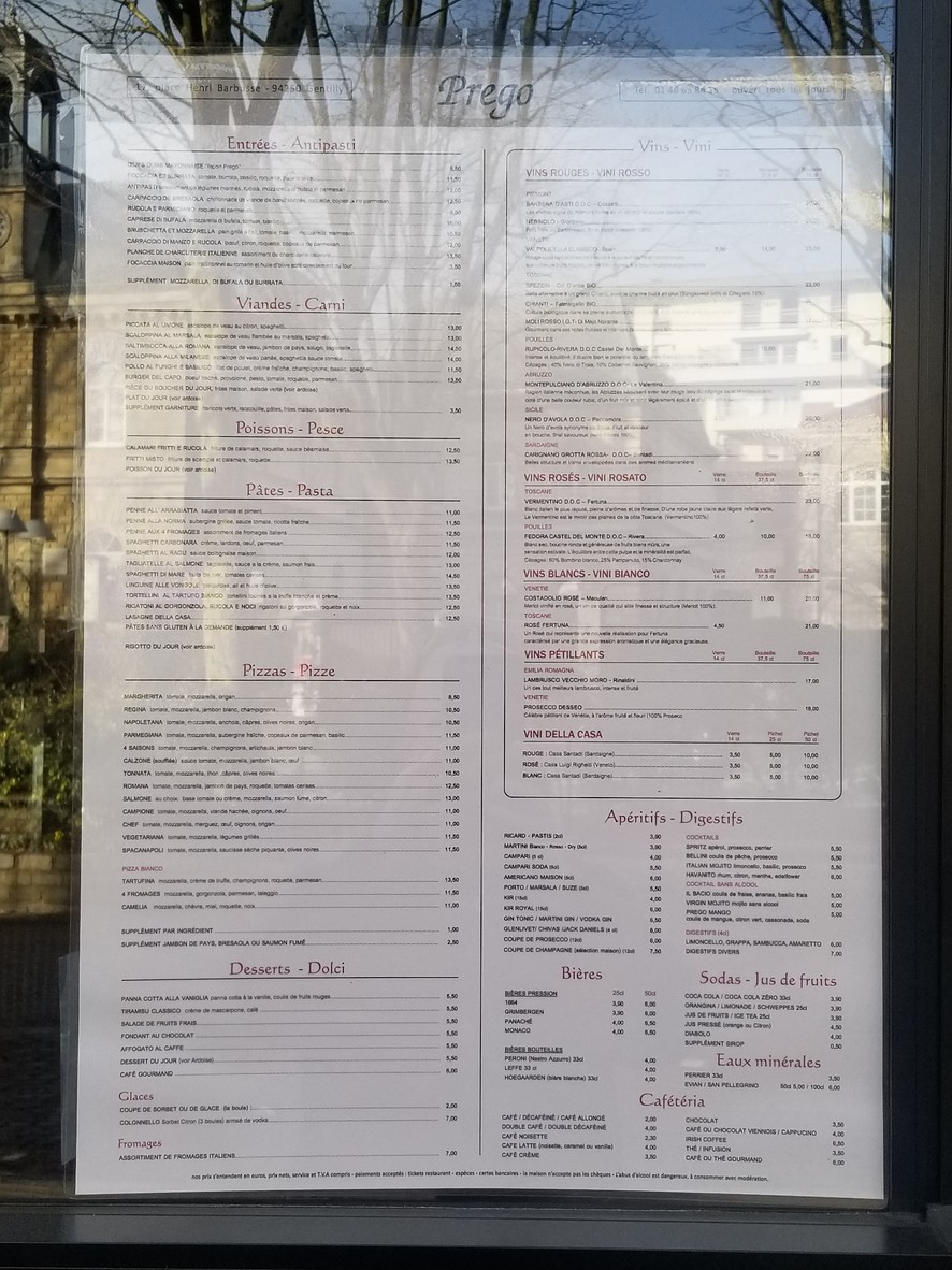Prego menu 3