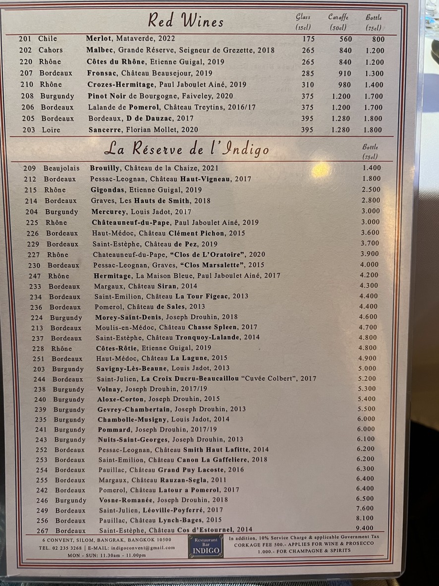 Indigo menu 4