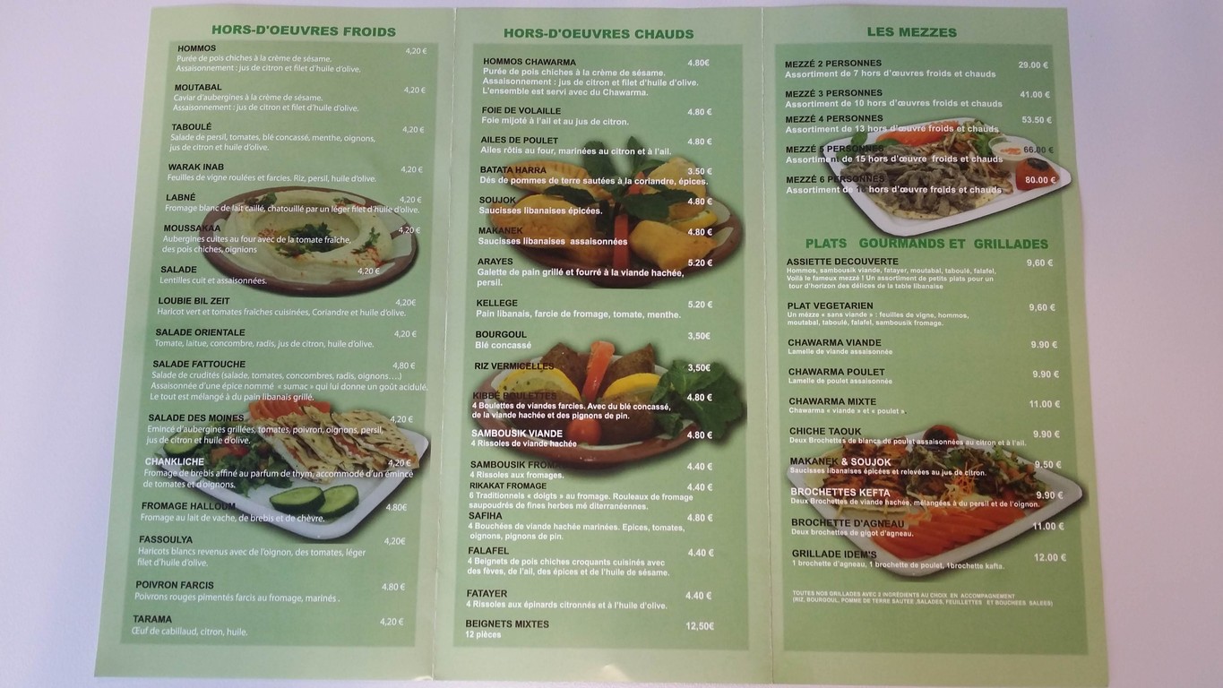 Idem's menu 2