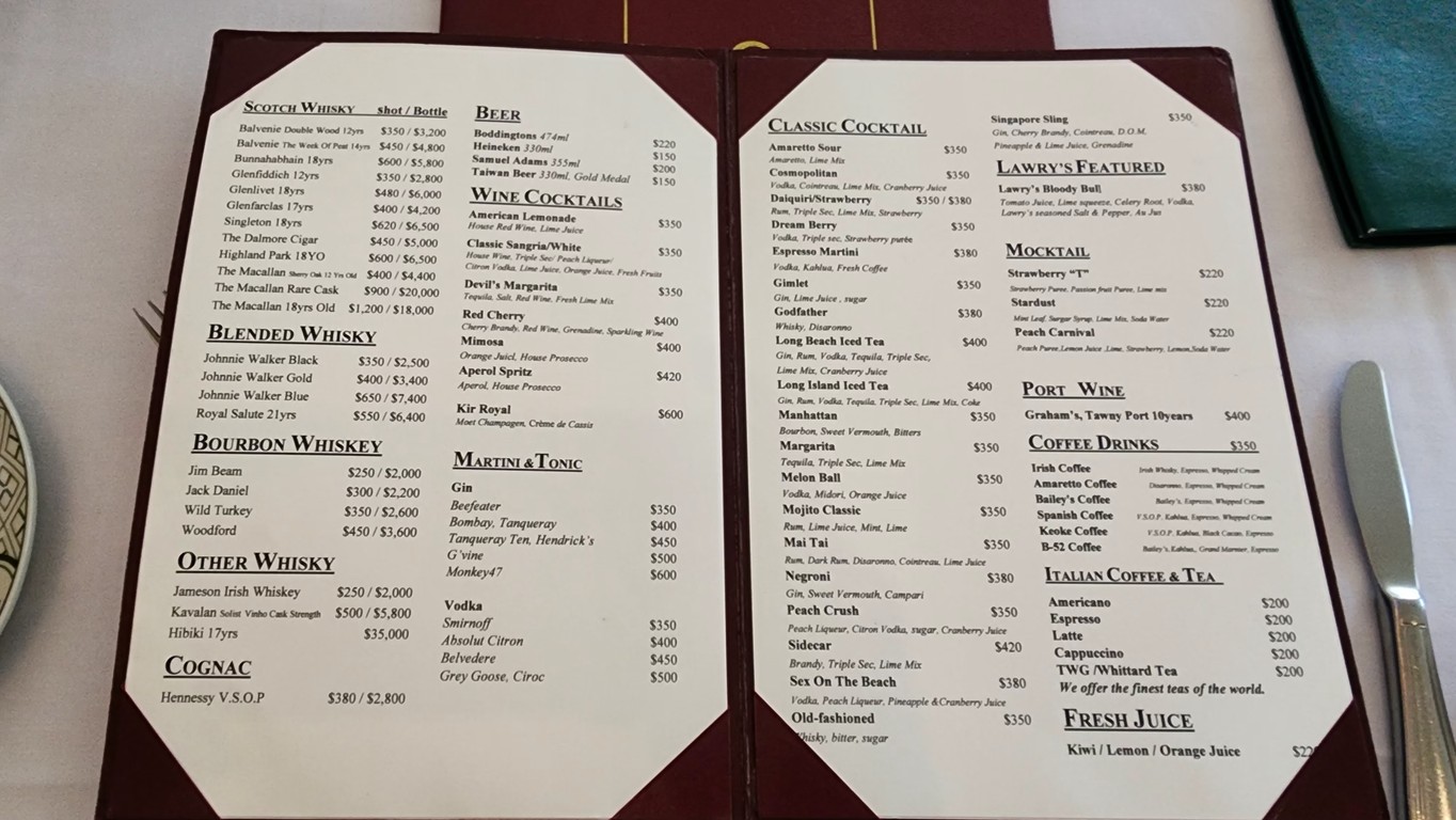 Lawry's The Prime Rib Restaurante menu 2