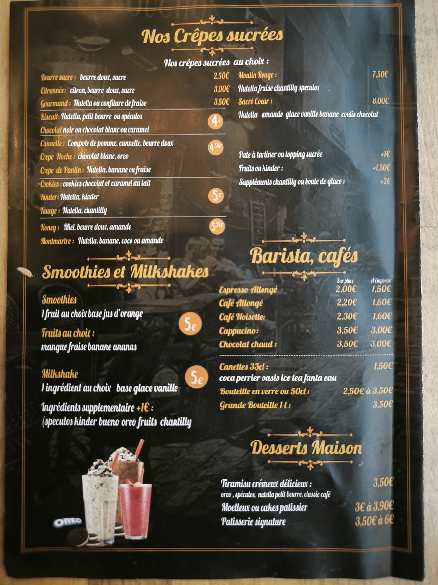 Délicieux Montmartre - Restaurant Pantin menu 3