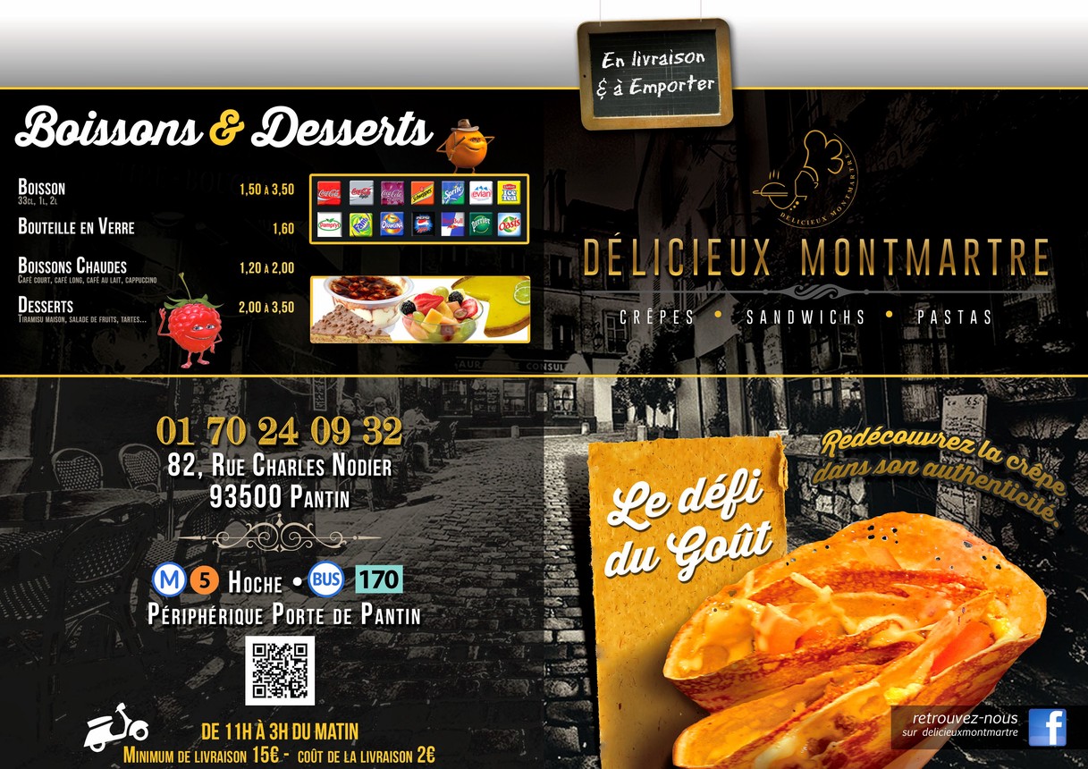 Délicieux Montmartre - Restaurant Pantin menu 4