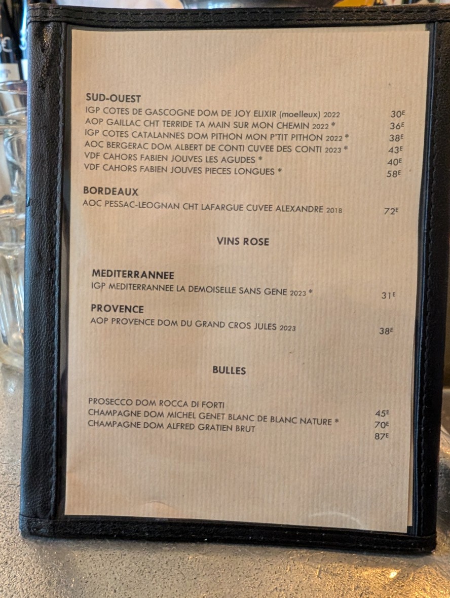 La Grille Montorgueil menu 3