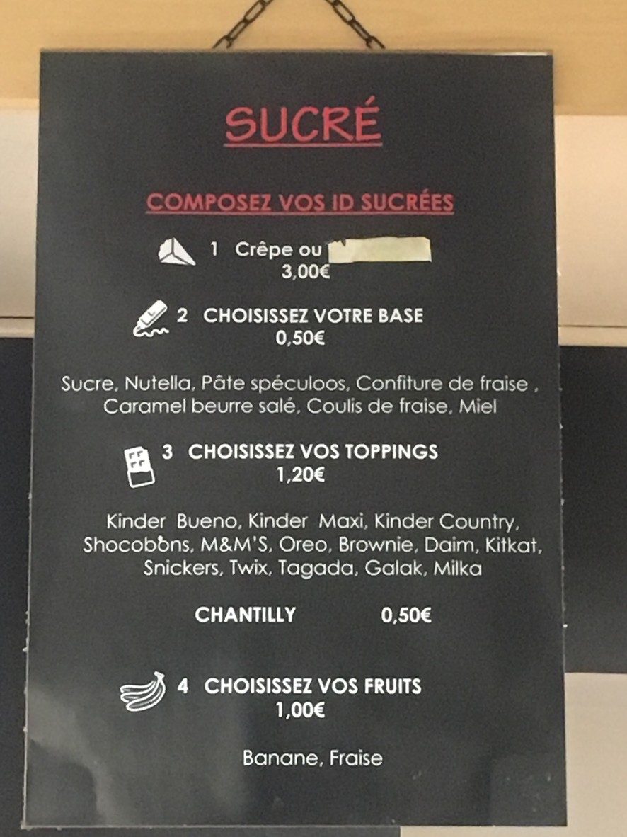 ID Crepes Paris menu 1
