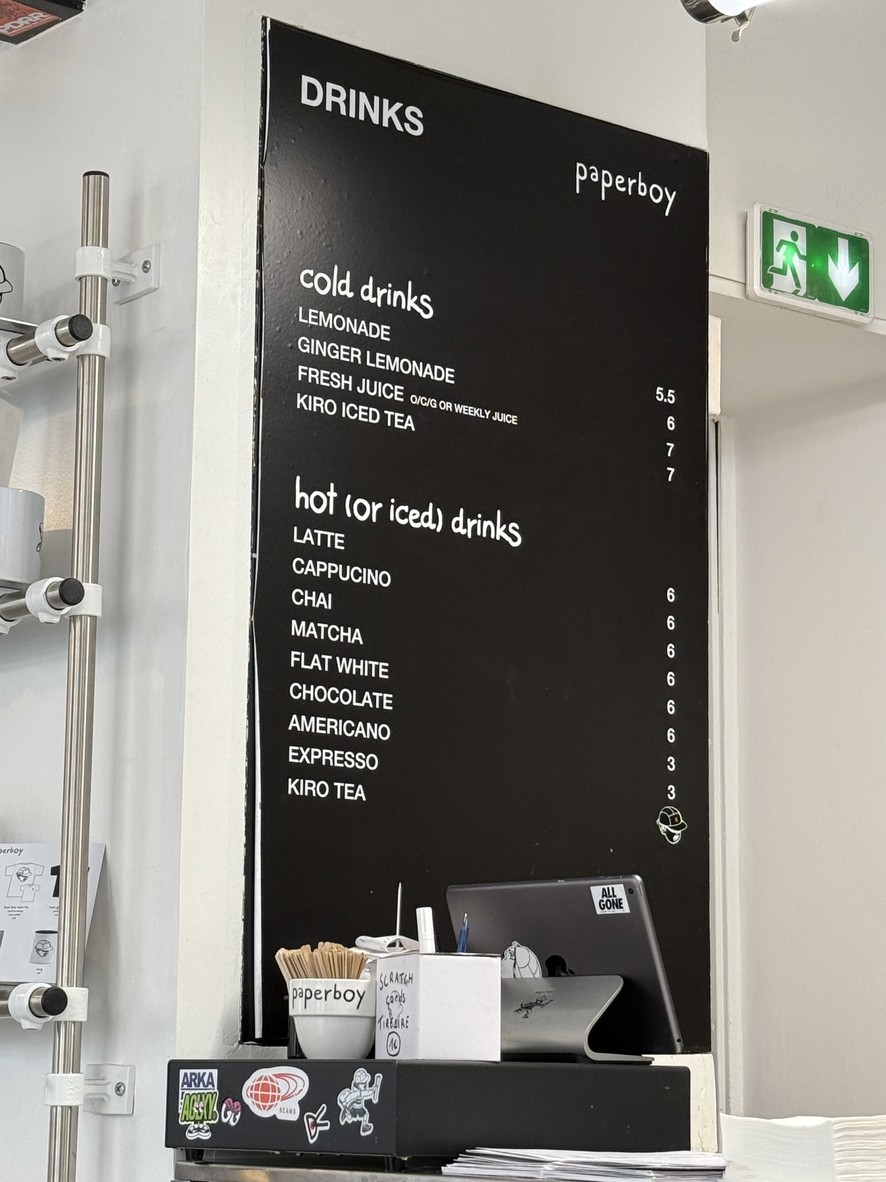 Paperboy Paris menu 2