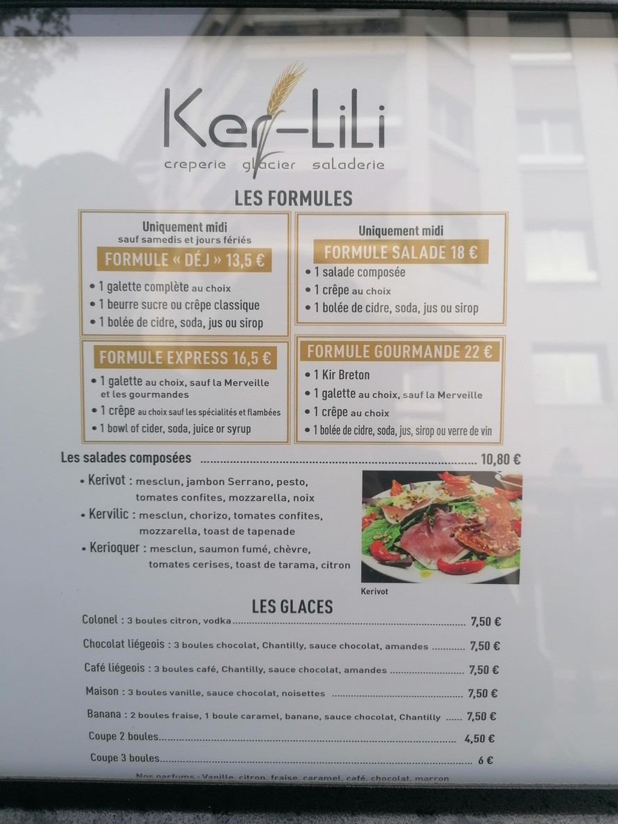 Crêperie Ker-Lili menu 1