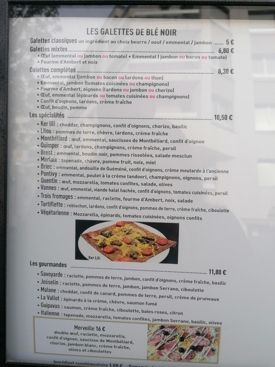 Crêperie Ker-Lili menu 2