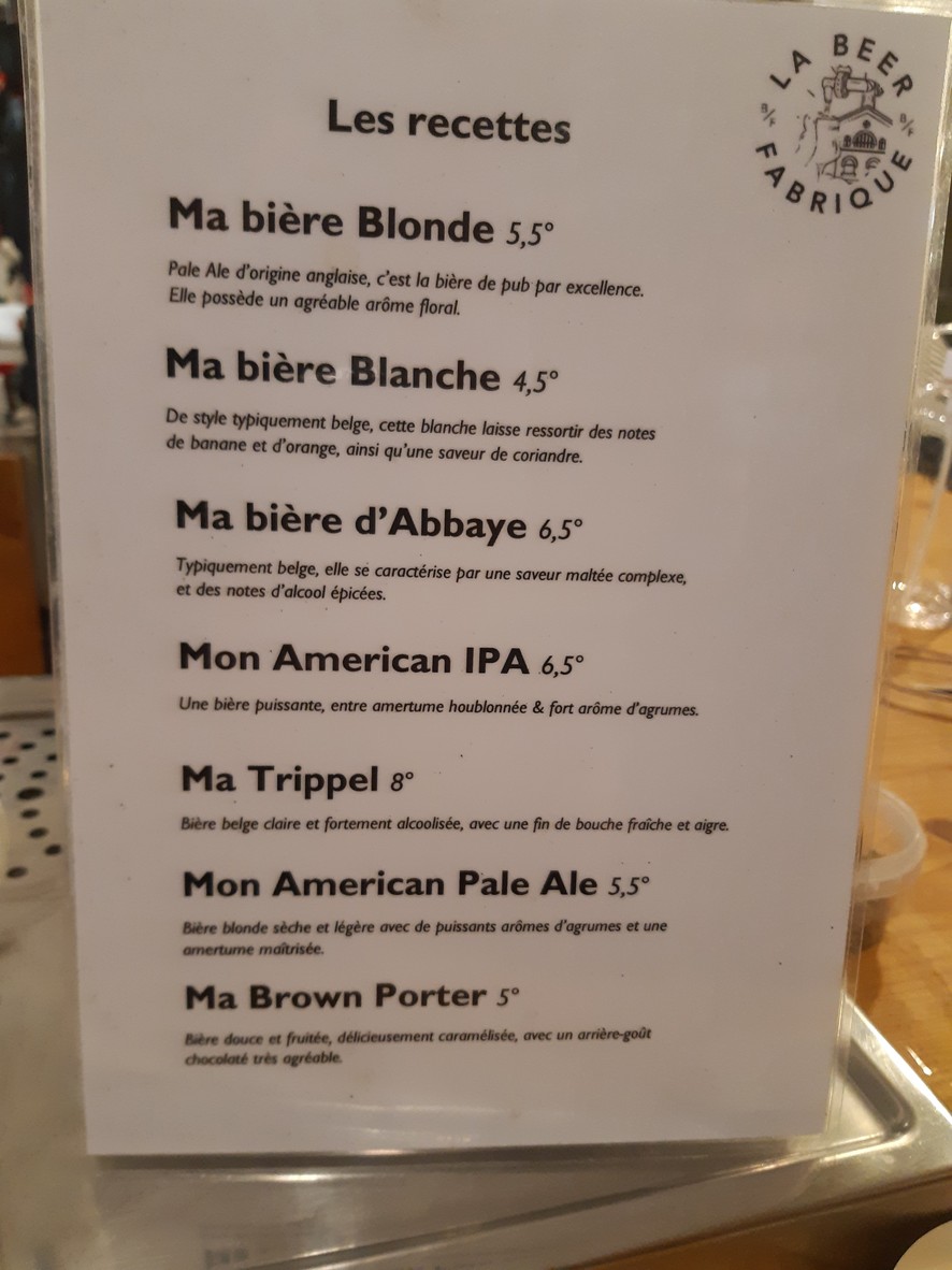 The Beer Factory menu 1