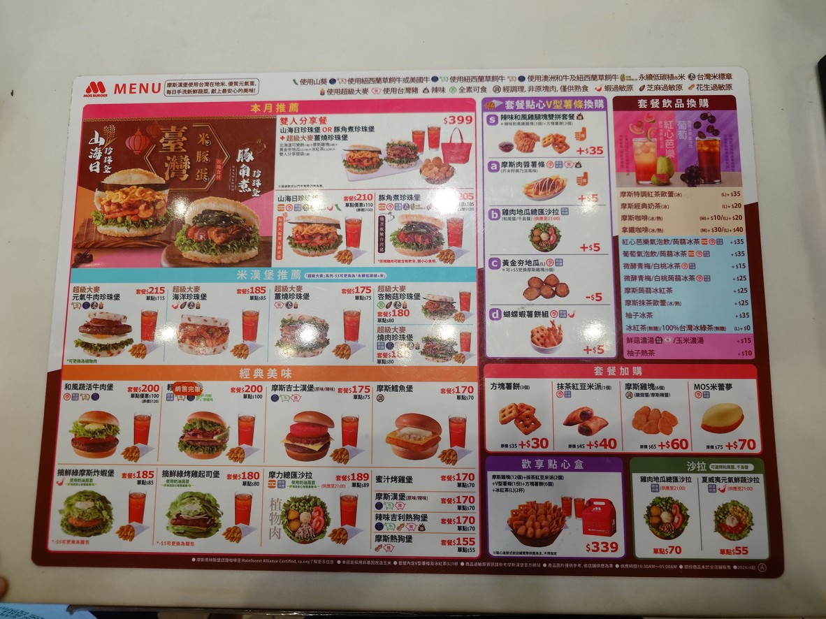 Mòsī Hànbǎo Zhúlín Diàn menu 1