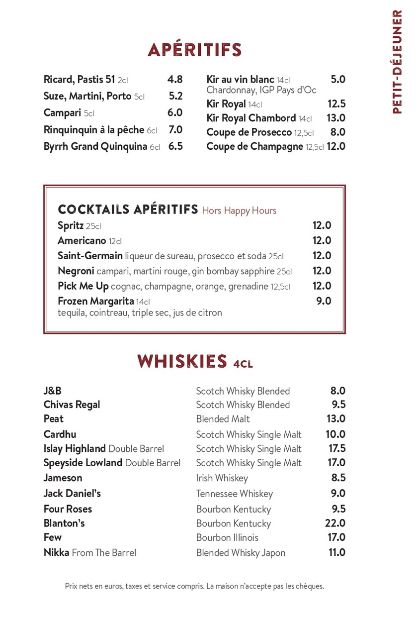 Au Chien Qui Fume menu 4