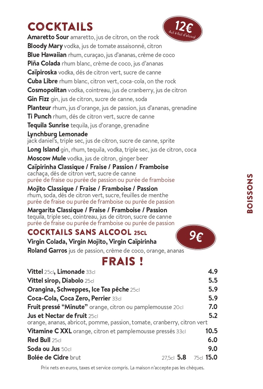 Au Chien Qui Fume menu 5