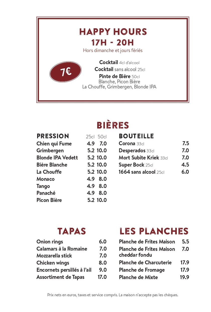Au Chien Qui Fume menu 6