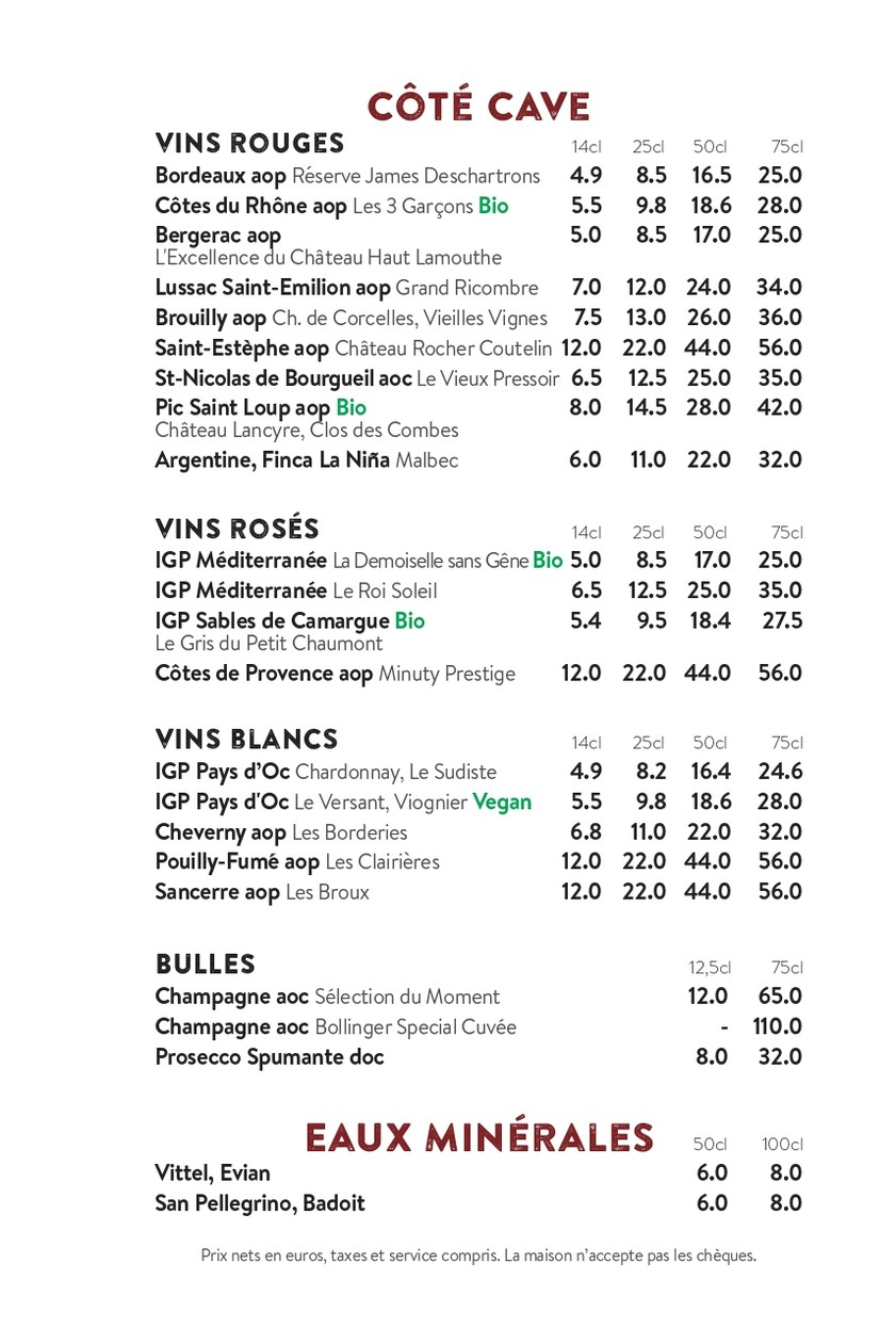 Au Chien Qui Fume menu 7