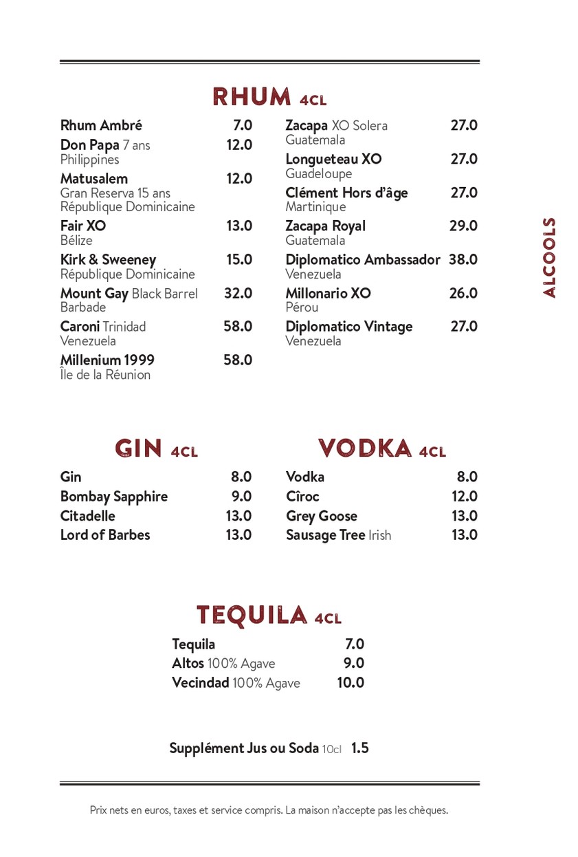 Au Chien Qui Fume menu 8