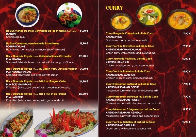 Meilleur Coco Thaï menu 10