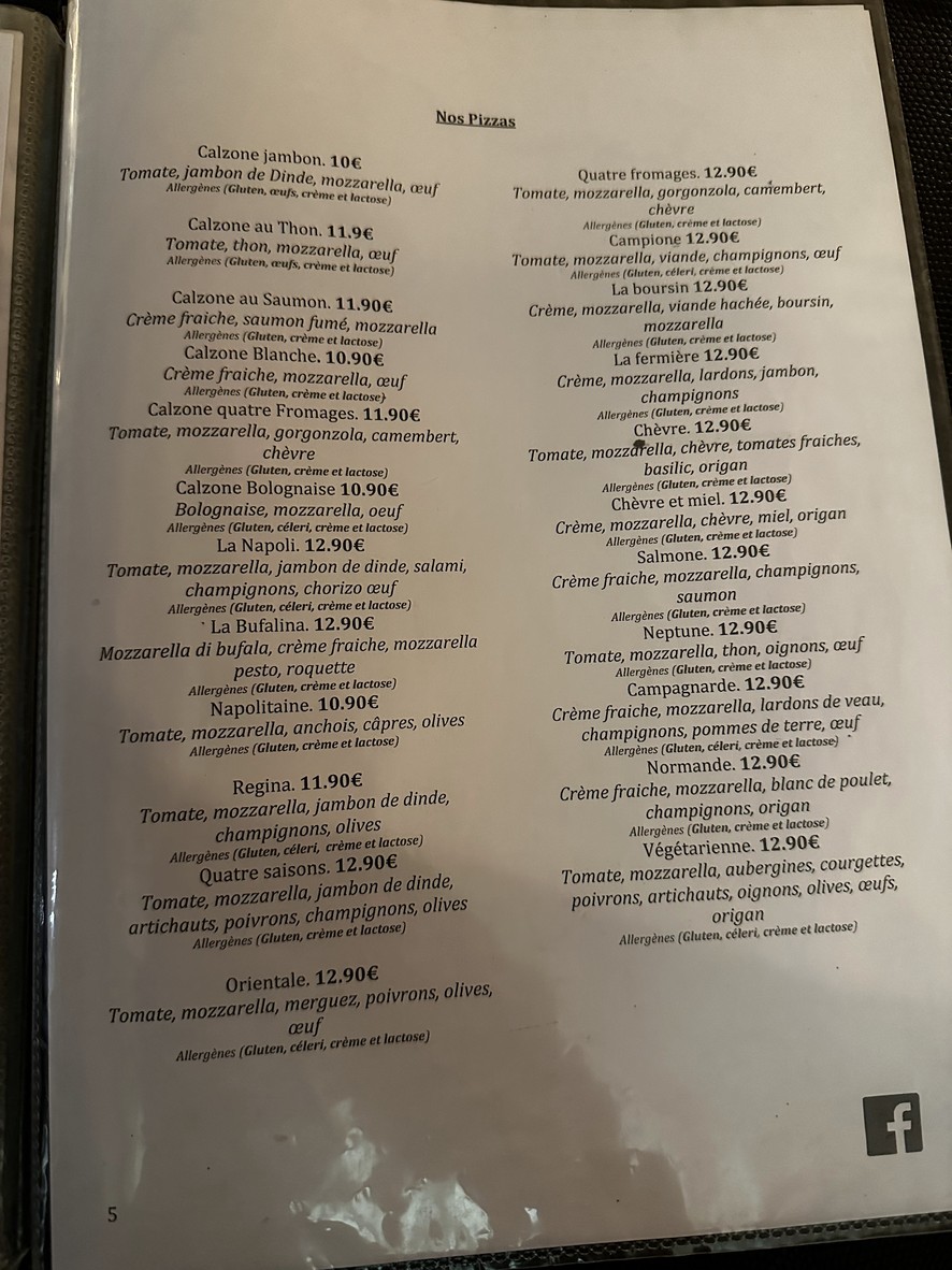 Le Napoli menu 4