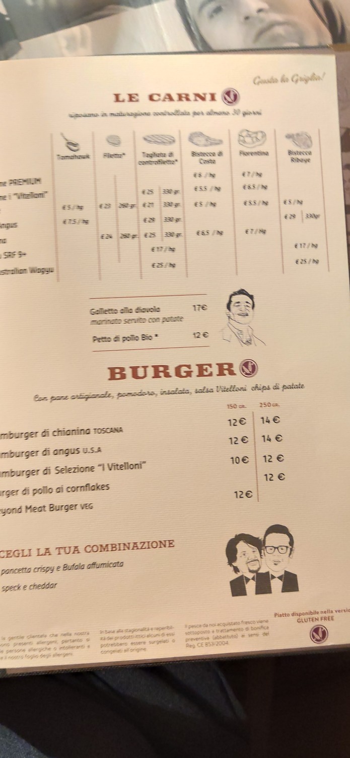 I Vitelloni CIAMPINO menu 4