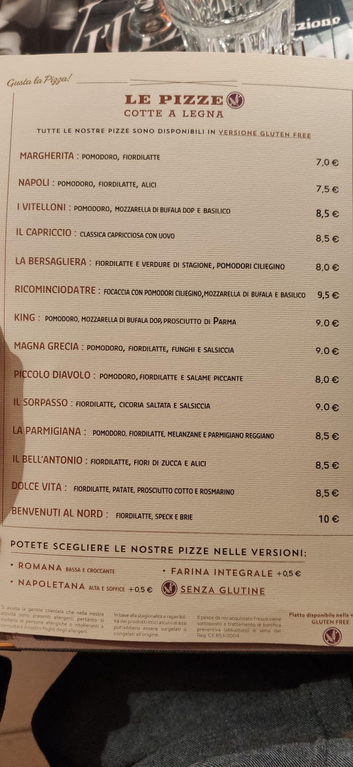 I Vitelloni CIAMPINO menu 5