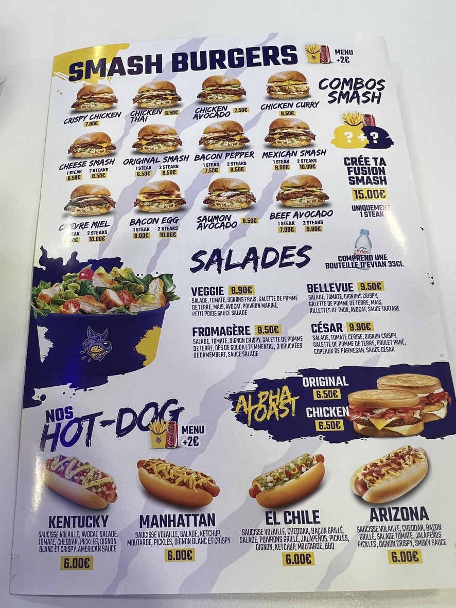 Alpha Burger Paris 19 menu 2