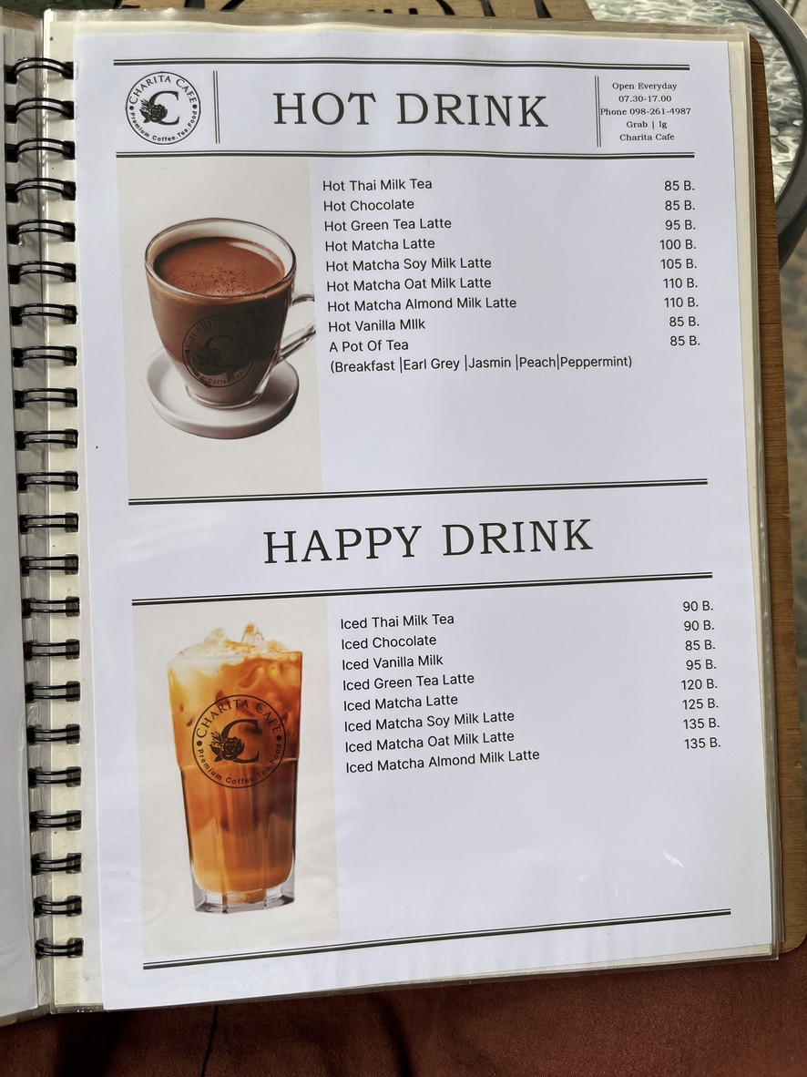 Charita Cafe' menu 3