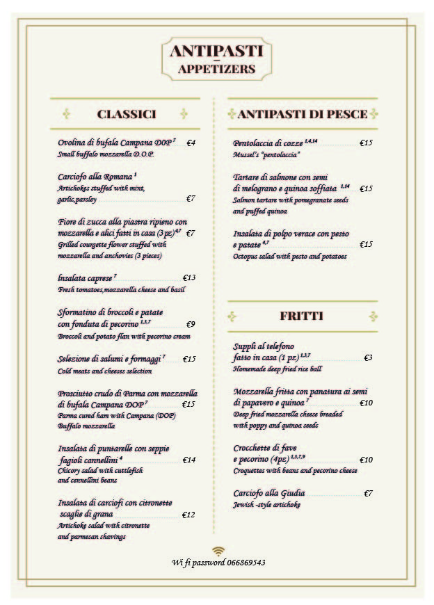 Trattoria Polese menu 1