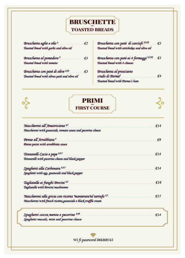 Trattoria Polese menu 2